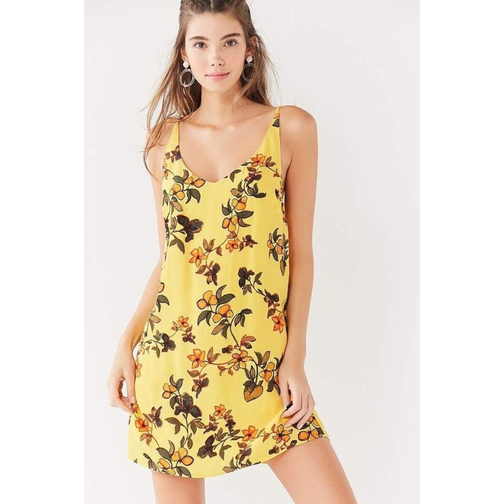 Urban Outfitters Zoe Printed Crepe Slip Dress SMALL
